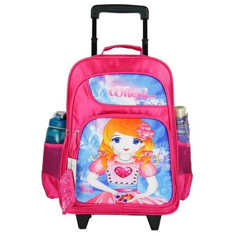 Wheal กระเป๋าเป้ล้อลากสำหรับเด็ก เป้สะพายหลังกระเป๋านักเรียน 16 นิ้ว รุ่น Princess 82216 (Pink)