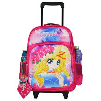 Wheal กระเป๋าเป้ล้อลากสำหรับเด็ก เป้สะพายหลังกระเป๋านักเรียน 16 นิ้ว รุ่น Princess 82316 (Pink)
