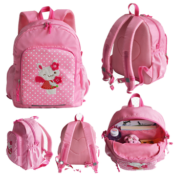 Cartoon Lovely Pattern Handmade Children's school bags for boys and girls baby backpack(Pink)
