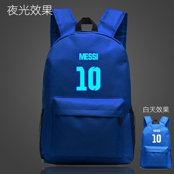 Barcelona Messi #10 Backpack with Noctilucent Effect for Teenagers Boys Girls School Book Bag Sport Hiking Backpack