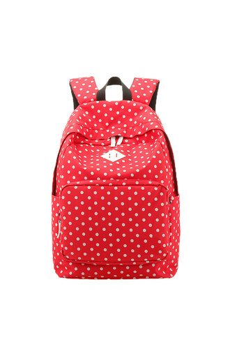 niceEshop Casual Polk Dots Backpack Canvas Bookbag School Bags for Women