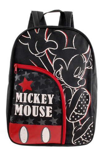 Mickey Mouse กระเป๋าเป้ กระเป๋านักเรียน สะพายหลัง (สีดำ)(One size fits all)