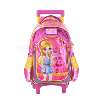 Primary Students Girls Pu School Bags Kids trolley Backpack Girls(16 inch) - Intl