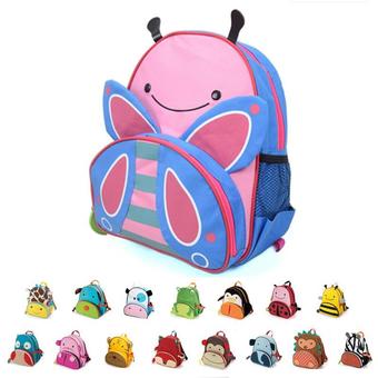 HuoLaLAa Cute kid school bag cartoon animal canvas backpack zoo backpack Mini School Bags children Backpack mochila boy and girl 91092-bee 1