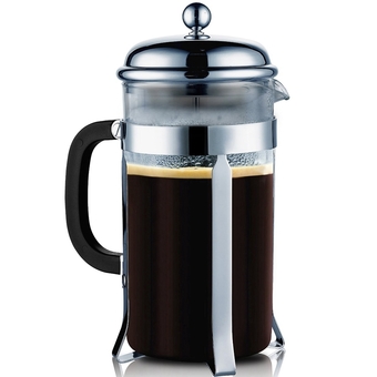 34OZ/8cup French Press Coffee &amp; Tea Maker DOUBLE Stainless Steel Filter and 3 pcs Replacement Filters - Intl
