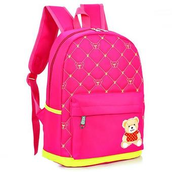 Nifty Well กระเป๋าเป้เด็กผู้หญิง กระเป๋าเป้สะพายไหล่ Backpack กระเป๋าเดินทาง กระเป๋าเป้ลายหมีน้อย ผ้าไนลอนน้ำหนักเบา ความจุ 20 ลิตร ( สีชมพู )(Pink)