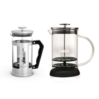 Bialetti ที่ชงกาแฟ ขนาด 350 มล. รุ่น Frenchpress+ เครื่องทำฟองนมแบบกด ขนาด 1 ลิตร