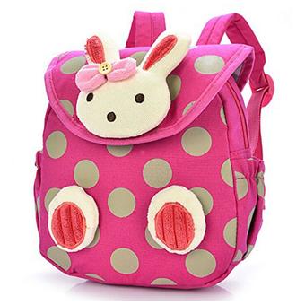Baby Toddler Child Kid 3D Cartoon Backpack Schoolbag Shoulder Bags Rose Red