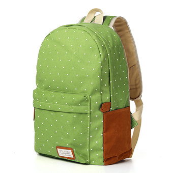 Polka Dots School Shoulders Bag Bookbag Canvas Travel Backpack Satchel Mochila - Intl