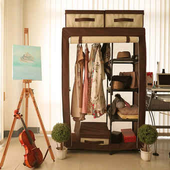 Hako ตู้เสื้อผ้าญี่ปุ่น - รุ่น Habari Classic ขนาด 90 x 50 x 140 ซม. สีโทนน้ำตาล