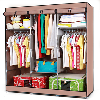 HOUSE BRAND ตู้เสื้อผ้าญี่ปุ่น 3 บล็อค + พร้อมผ้าคลุม (สีน้ำตาล)