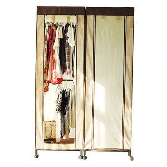 Hako Premium ตู้เสื้อผ้าเกียวโต ดูโอ้ คาราเมล มีล้อ KYOTO ขนาด58x50x184 ซม. 2 กล่อง - สีกาแฟลิปตอปซาติน
