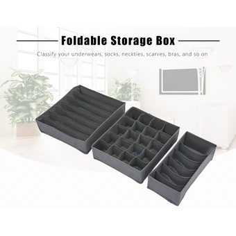 3pcs Bamboo Charcoal Fiber Clothing Storage Containers