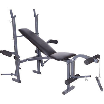Bodygrand เก้าอี้บาร์เบล ออกกำลัง สร้างกล้ามเนื้อ เก้าอี้ปรับระดับ พร้อมแร็ควาง บาร์เบล รุ่น Power Buster (สีดำ)