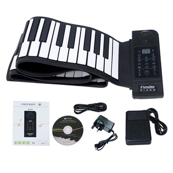 Welink Portable 88 Keys Roll up Electronic Piano Keyboard Silicone Flexible Roll up Electronic Keyboard Piano with Loud Speaker and Foot Pedal (Black)