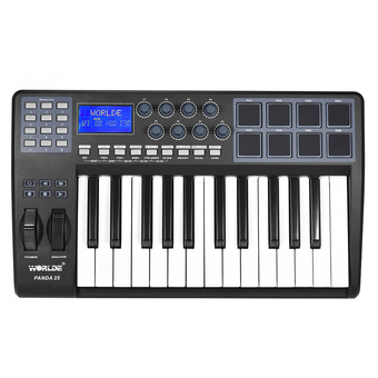 PANDA25 25-Key Ultra-portable USB MIDI Keyboard 8 Drum Pads Controller with USB Cable - Intl