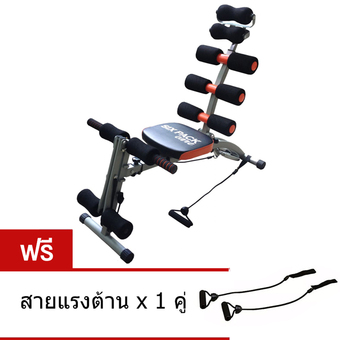 Avarin เครื่องบริหารหน้าท้อง เบาะซิทอัพ ม้าเล่นหน้าท้อง ซิกแพ็คแคร์ Six Pack Care รุ่น สปริง 6 เส้น (สีดำ/สีส้ม)