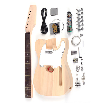 Tele Style Unfinished DIY Electric Guitar Kit Basswood Body Maple Neck Rosewood Fingerboard Outdoorfree (Intl)