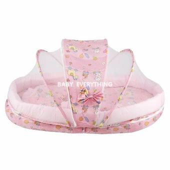 ชุดที่นอนมุ้งสำหรับทารก 2 in 1 พร้อมหมอนและ หมอนข้าง สีชมพู(Pink)