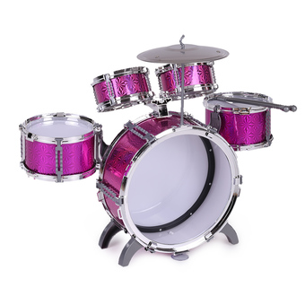 Children Kids Drum Set Musical Instrument Toy 5 Drums with Small Cymbal Stool Drum Sticks for Boys Girls Outdoorfree - INTL