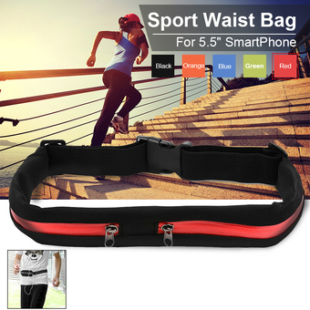 กระเป๋าคาดเอว สำหรับออกกำลังกาย มีความยืดหยุ่นสูง กันน้ำ (สีดำ-แดง) OS594