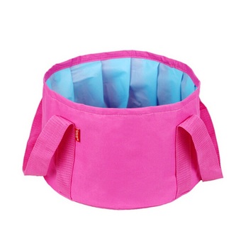 DJSHOP กระเป๋าใส่น้ำ พับเก็บได้ ขนาด 15L(สีชมพูเข้ม ROSE RED)