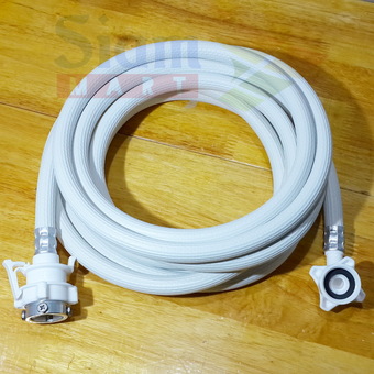 สายน้ำ ยาวพิเศษ 5 เมตร เข้าเครื่องซักผ้า สำหรับเครื่องทุกรุ่นทุกยี่ห้อ +ข้อต่อติดหัวก๊อกน้ำ