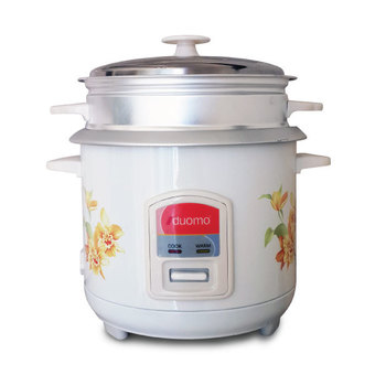 Duomo หม้อหุงข้าว ไฟฟ้า พร้อมซึ้งนึ่ง รุ่น RC-103(CA) - สีขาว