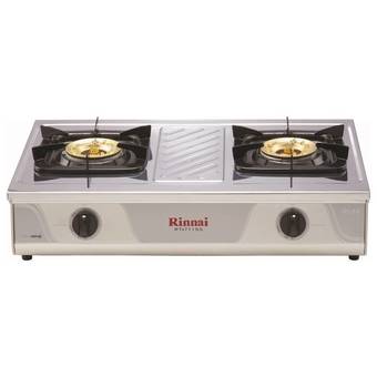Rinnai เตาแก๊สวางโต๊ะคู่ตัวใหญ่ หัวเตาทองเหลือง สแตนเลสล้วน RT-711SS