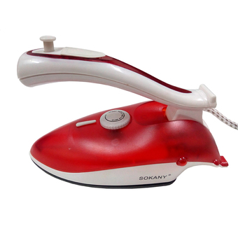 SOKANY Travel Iron เตารีดไอน้ำเทฟล่อน พกพา พับได้ เหมาะสำหรับเดินทาง (Red)
