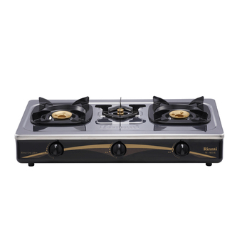 Rinnai เตากล่อง 3 หัวเตา หน้าเตาสแตนเลส ตัวสี หัวเตาสแตนเลส รุ่น RI-603E