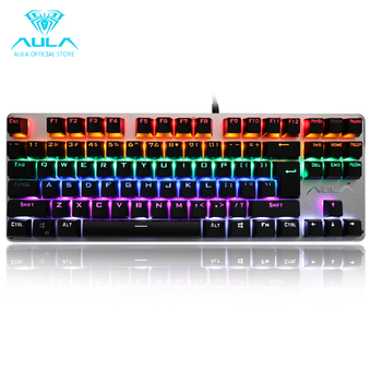 AULA OFFICIAL F2012 Mechanical Gaming Keyboard Multicolor Backlit(Silver)