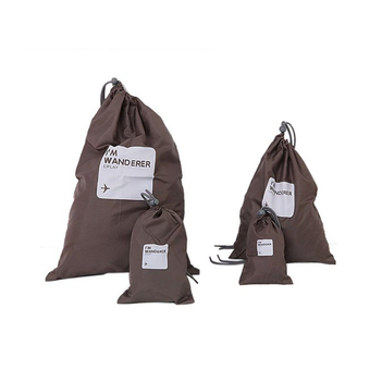 4in1 Travel Luggage Storage Organizer Packing Bags Drawstring Pouch Waterproof Coffee