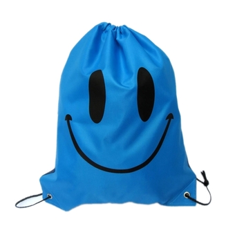 Swimming Drawstring Beach Bag Sport Gym Waterproof Backpack Duffle Smile Blue