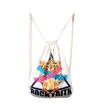 iooiopo Unisex Animal Cheetah Print Casual Polyester Drawstring Backpack