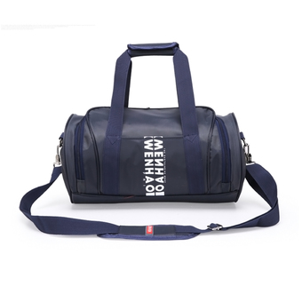 360DSC Wenhao Women&#039;s Large Capacity Waterproof Nylon Cylinder Tote Handbag Crossbody Bag Gym Sports Bag - Dark Blue