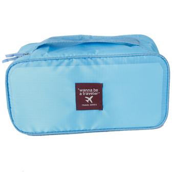 Travel Bra Underwear Pouch Luggage Organizer Hand Tote Cosmetic Bag Diaper Nappy Case Sky Blue