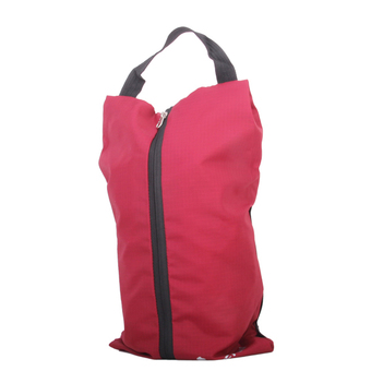 Outdoor Travel Shoe Storage Dustproof Tote Carry Hang Bag Zipper Organizer Dark Red