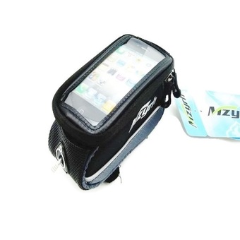 Lotte Bike Bag กระเป๋าใส่มือถือ/สิ่งของ พร้อมช่องรอดหูฟัง ยึดจักรยาน Size M (Black)