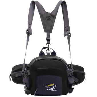 BEST Pocket Outdoor Waterproof Sport Bag Backpack กระเป๋ากีฬาคาดเอวมัลติฟังก์ชั่น แบบขยายได้ - สีดำ