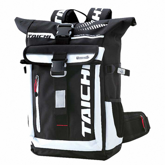 TAICHI RSB274 Weatherproof Backpack with Safety Alert EL Light forMotorcycle Black with White color - Intl