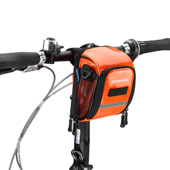 Roswheel Cycling Top Front Frame Handlebar Bag PU Moutain Road Bike Bicycle Bag Riding Accessories Orange - Intl
