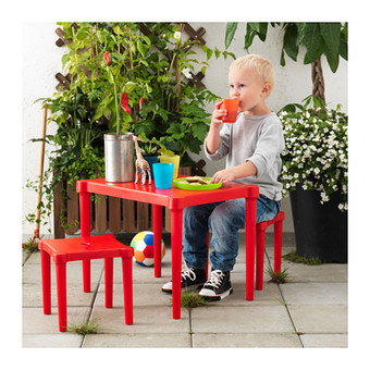 ชุดโต๊ะเด็ก พร้อมเก้าอี้ 2ตัว สีแดง Happy-T
