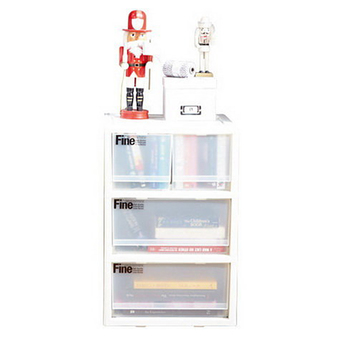 Play Boutique ตู้ลิ้นชักพลาสติก 3 ชั้น พร้อมล้อ สีขาว