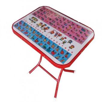 VV โต๊ะพับนร กข ขอบเหล็ก(สีแดง)(45x60.5x46.5)