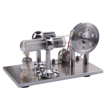 NEJE DIY Hot Air Stirling Engine Motor Model Toy - Silver + Red