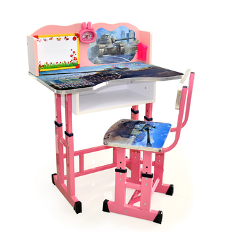โต๊ะเขียนหนังสือ สำหรับเด็ก รุ่น Table-D-TANK (สีชมพู)