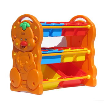Thaiken ชั้นใส่ของเล่น รูปหมี รุ่น 210-1 (สีส้ม)