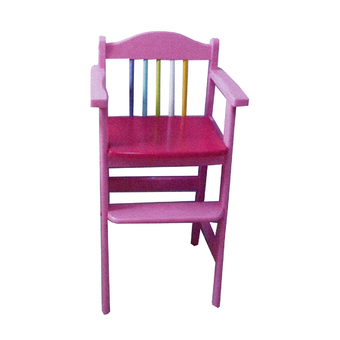 ENZIO เก้าอี้เด็กไม้ยางพารา รุ่น Wood Highchaire (Pink)