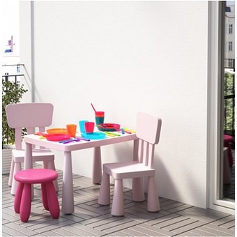 โต๊ะเด็ก เก้าอี้เด็ก ชุดเฟอร์นิเจอร์เด็กเล็ก โต๊ะกิจกรรมเด็กเล็ก เก้าอี้เด็ก สีชมพู เซทใหญ่(Super)